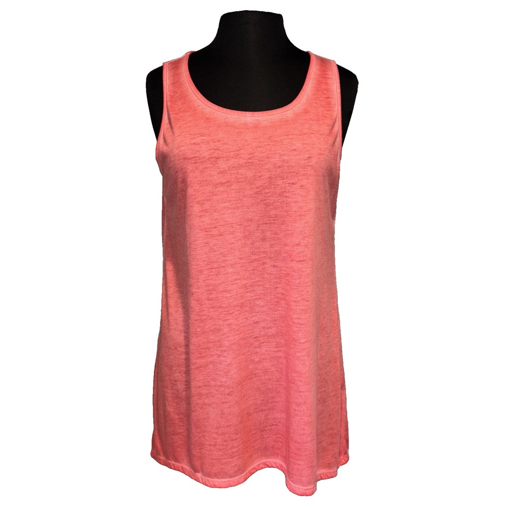 Tunic Tank Women's Size M Coral Pink Side Slits Active Focus Casual Lite